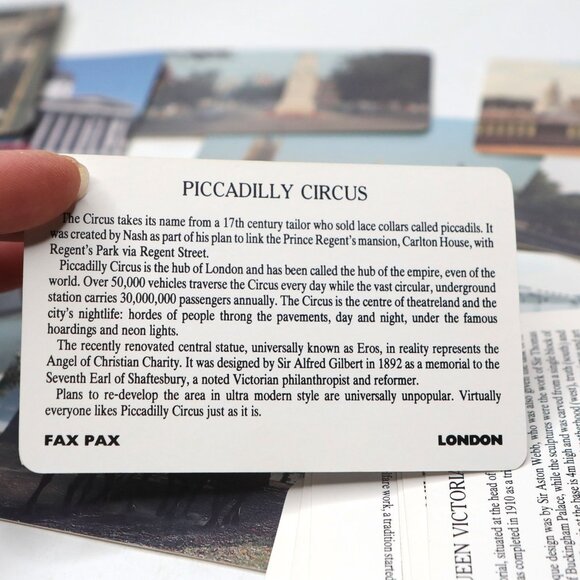 Vintage 80s Fax Pax London UK Info Picture Cards Big Ben Buckingham Palace - Picture 13 of 16